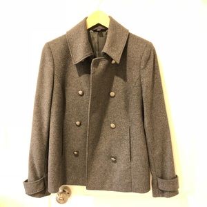 Brooks grey double-breasted coat